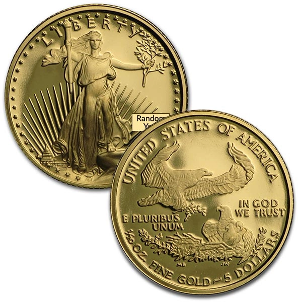 1/10 oz Proof Gold Eagle Coins (Random Years) - Image 2
