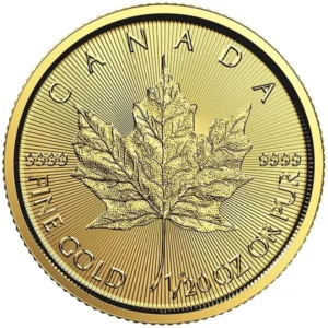 1/20 oz Gold Canadian Maple Leaf, .9999 Pure