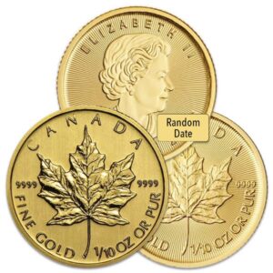 1/10 Oz Canadian Maple Leaf Gold Coin (Queen Elizabeth II - Random Date)