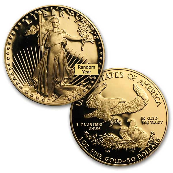 Proof Gold Eagle Set (1 oz, 1/2-oz) (Random Years) - Image 3