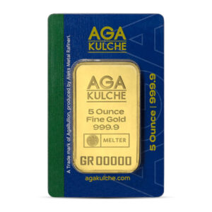 AgaBullion Gold Bar, 5 Troy Ounce, .9999 Pure in Assay Package