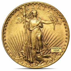 $20 St. Gaudens U.S. Gold, Almost Uncirculated (AU), 0.9675 Troy Ounce Gold Content