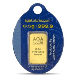 Keychain Assay AgaBullion Gold Bar, 1/2 Gram .9999 Pure
