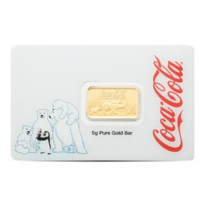 Coca-Cola Holiday Polar Bear Gold Bar, 5 Gram .9999 Pure in Assay