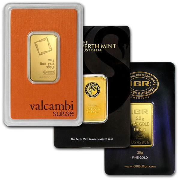Gold Bar, 20 Gram, .9999 Pure.