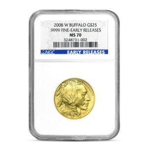 2008 MS70 Graded American Buffalo - 1/2 Troy Ounce .9999 Pure Gold (PCGS / NGC)