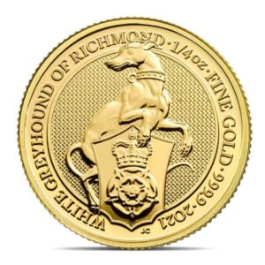 2021 Queen's Beast White Greyhound - 1/4 Oz Gold .9999