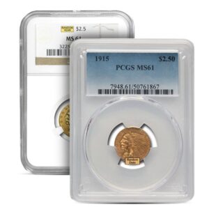 MS61 Graded $2.50 Indian Head U.S. Gold Coin (PCGS / NGC) - Random Dates