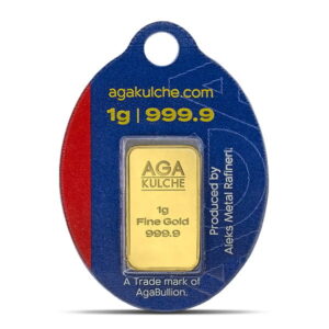 Keychain Assay AgaBullion Gold Bar, 1 Gram .9999 Pure