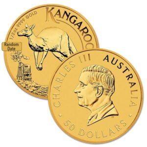 1/2 Oz Gold Australian Kangaroo, King Charles III - .9999 Pure (Random Date)