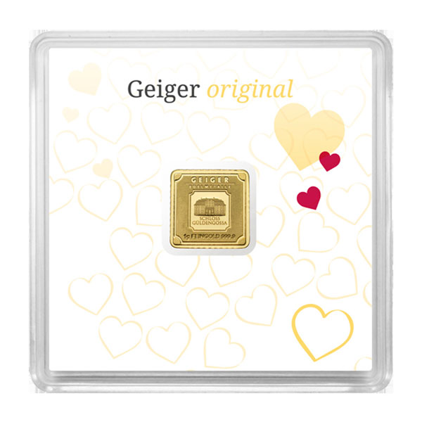 Love Assay Geiger GOLD Bar - 1 Gram .9999 Pure