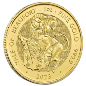 2023 British Royal Mint Tudor Beasts: Yale of Beaufort - 1 Oz Gold Coin .9999 Pure