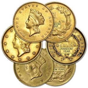 $1 U.S. Gold Coin, Minted Between 1849 - 1889