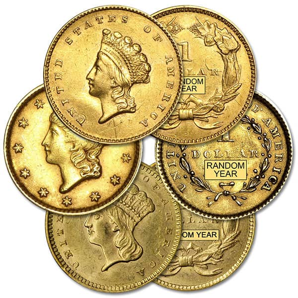 $1 U.S. Gold Coin, Minted Between 1849 - 1889