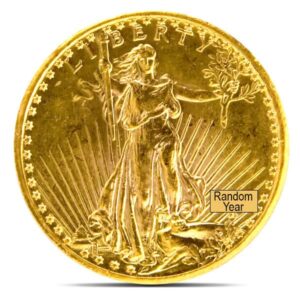 $20 Saint Gaudens Pre-1933 Double Eagle Gold Coin, Cleaned/Jewelry Grade