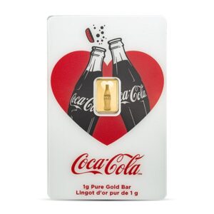 Coca-Cola Valentine's Gold Bar, 1 Gram .9999 Pure in Assay Package