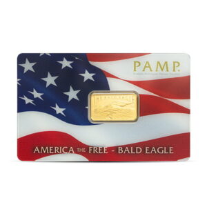 PAMP Suisse America the Free Bald Eagle Gold Bar, 5 Gram, .9999 Pure