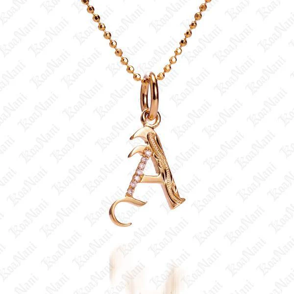 14K Koa Nani Initial Pendant