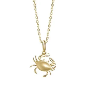 14K Mini Chesapeake Blue Crab Pendant