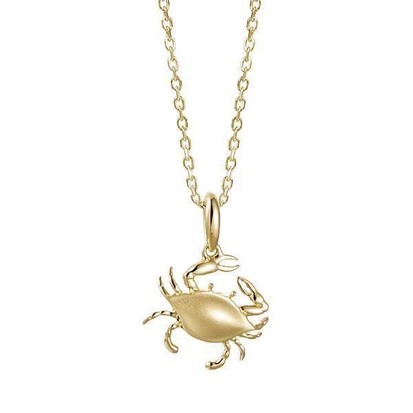 14K Mini Chesapeake Blue Crab Pendant