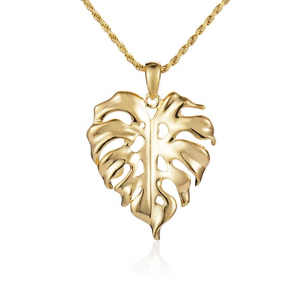 14K Monstera Leaf Necklace
