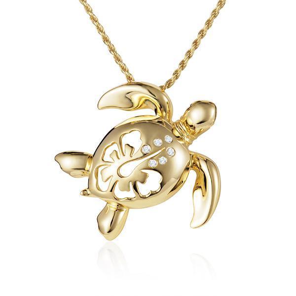 14K Paradise Honu Pendant