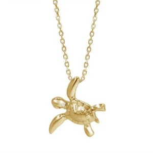 14K Swimming Honu Pendant