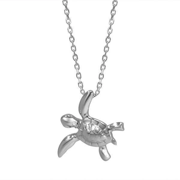 14K Swimming Honu Pendant.