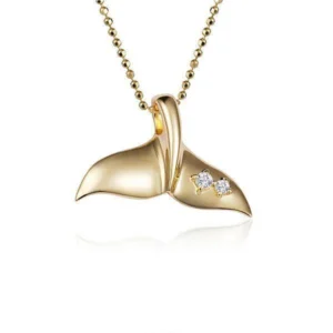 14K Kaimana Whale Tail Pendant
