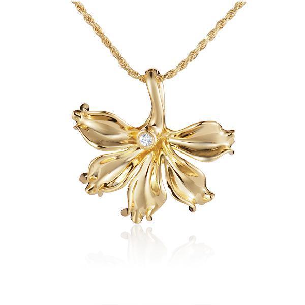 14K Naupaka Flower Pendant
